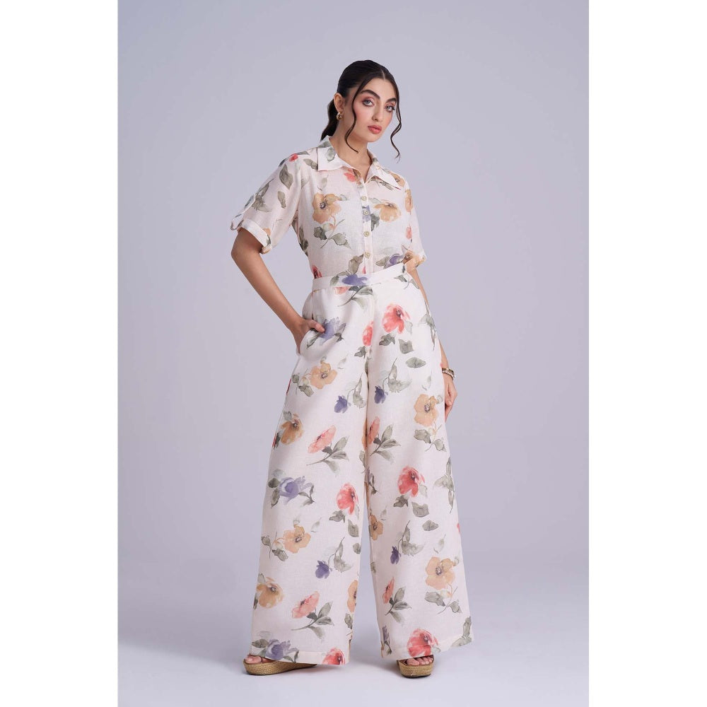 Torsha White Meadow Mist Palazzo