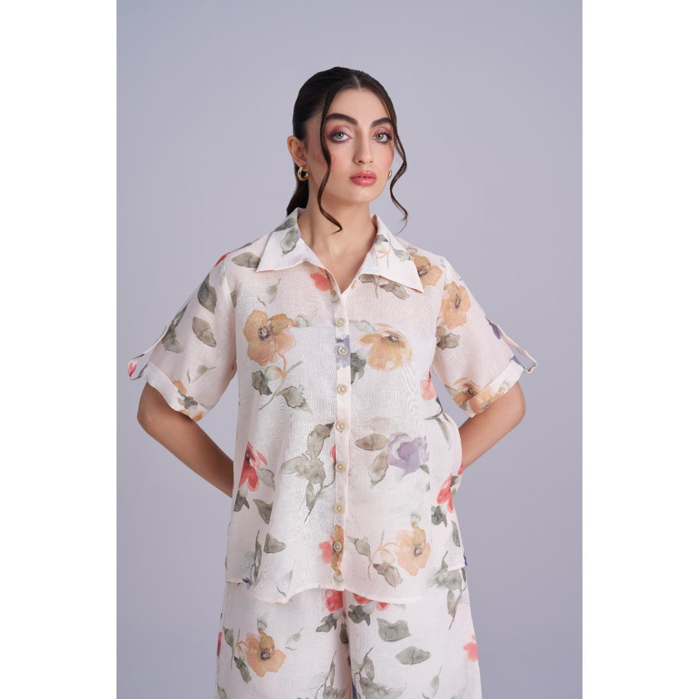 Torsha White Linen Co-Ord Set