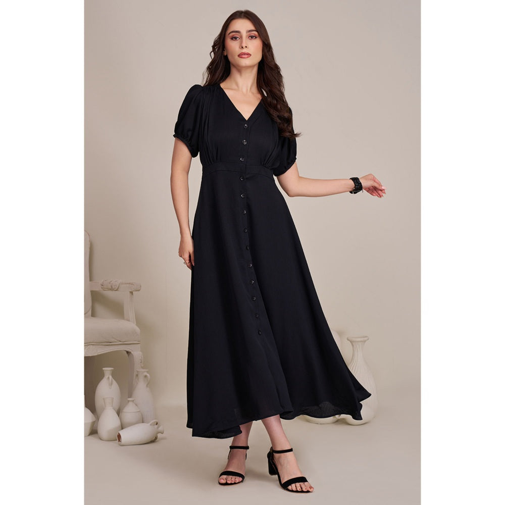 Torsha Womens Black Solid Dress