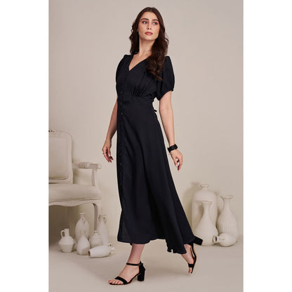 Torsha Womens Black Solid Dress