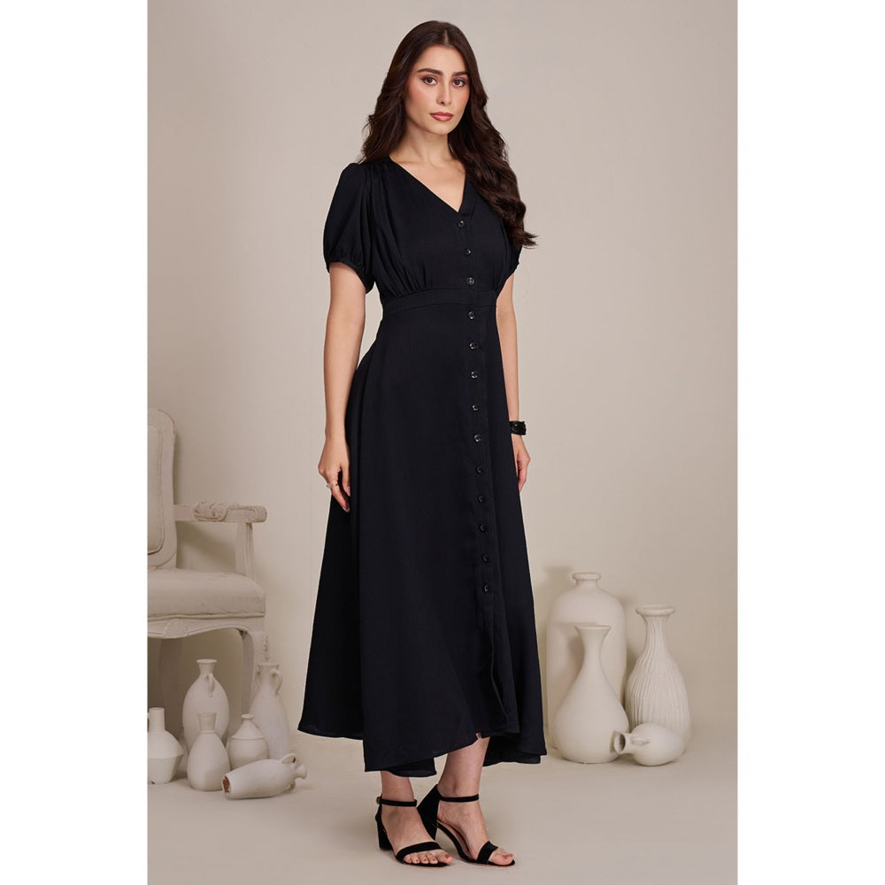 Torsha Womens Black Solid Dress