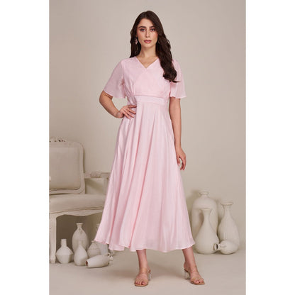 Torsha Womens Pink Casual Solid Cotton Dress