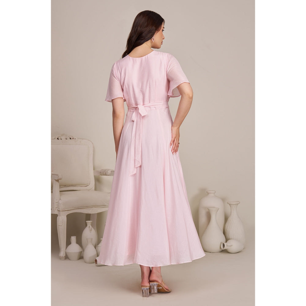 Torsha Womens Pink Casual Solid Cotton Dress