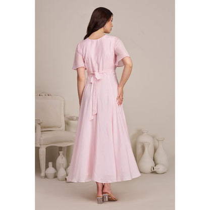 Torsha Womens Pink Casual Solid Cotton Dress