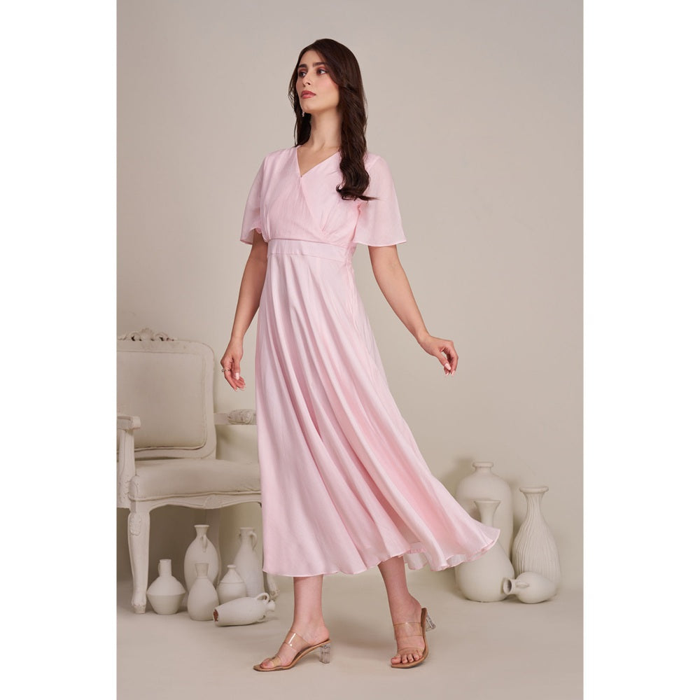Torsha Womens Pink Casual Solid Cotton Dress