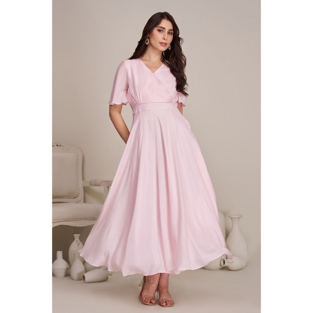 Torsha Womens Pink Casual Solid Cotton Dress