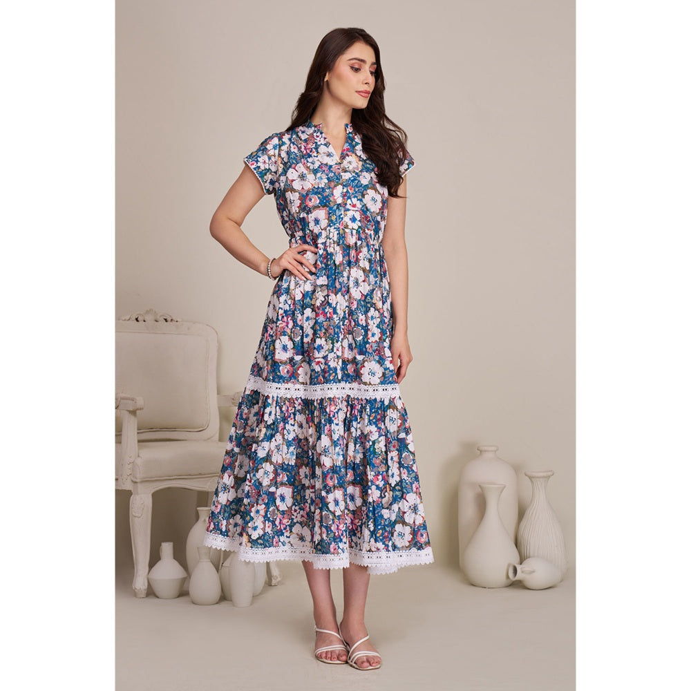 Torsha Womens Designer Floral Print Dress