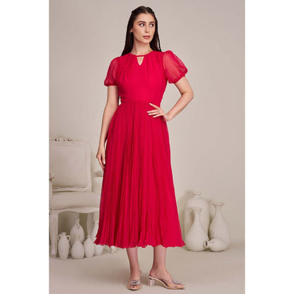 Torsha Womens Pink Keyhole Neckline Dress