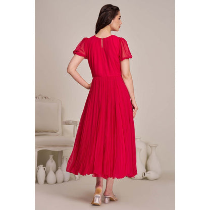 Torsha Womens Pink Keyhole Neckline Dress