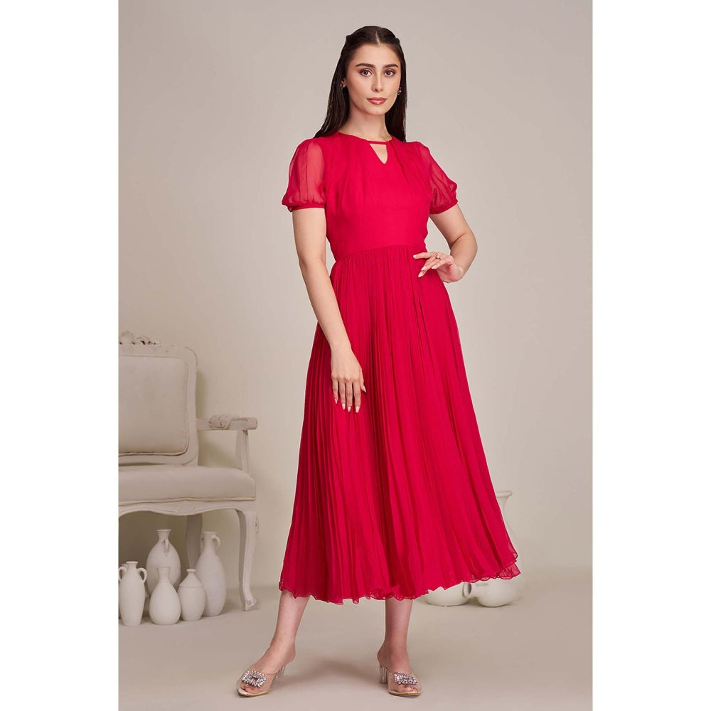 Torsha Womens Pink Keyhole Neckline Dress