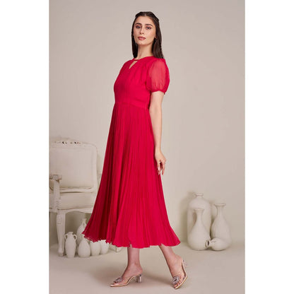 Torsha Womens Pink Keyhole Neckline Dress