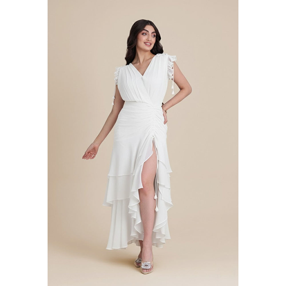 Torsha White Layered Maxi Dress