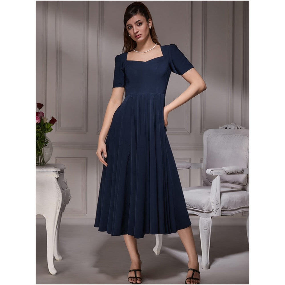 Torsha Vintage Blue Midi Dress