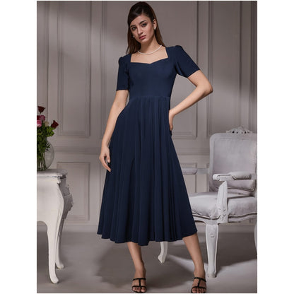 Torsha Vintage Blue Midi Dress