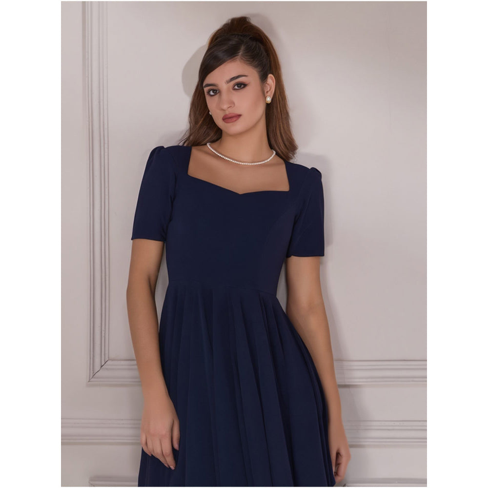 Torsha Vintage Blue Midi Dress