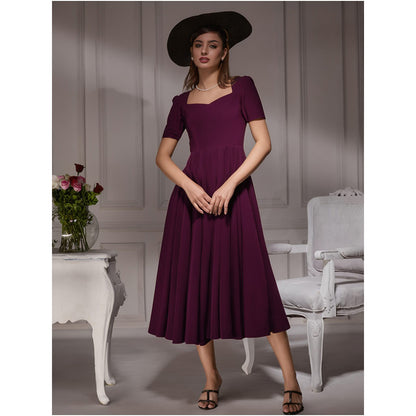 Torsha Vintage Wine Midi Dress