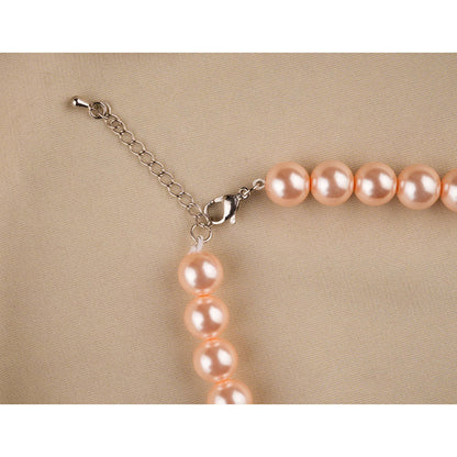 TOTAPARI Peach And Pink Pearl Necklace with Earrings