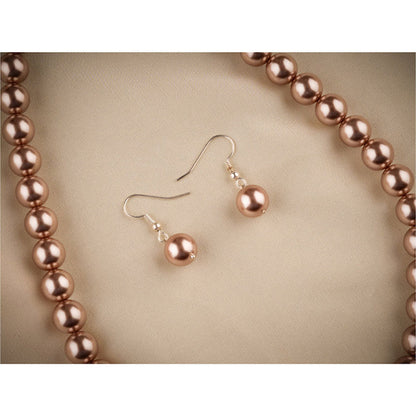 TOTAPARI Brown Party Popper Pearl Necklace with Earrings