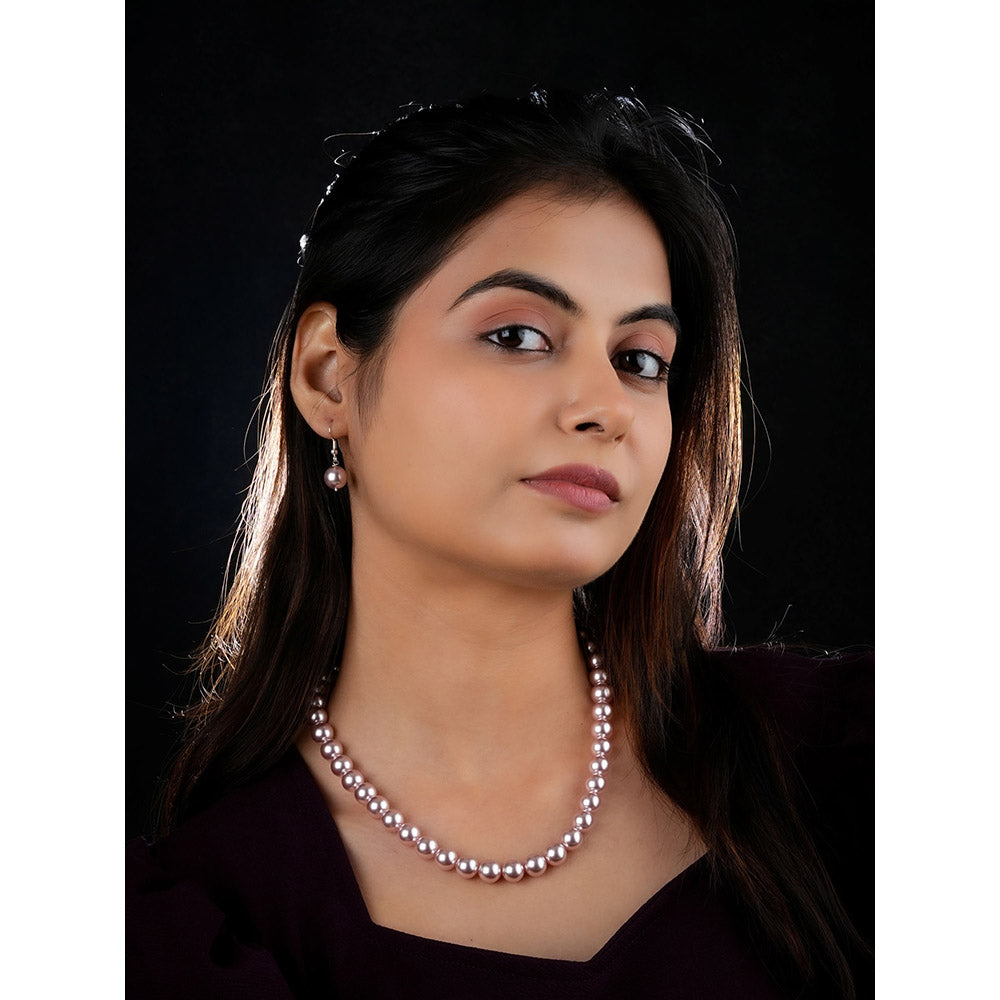 TOTAPARI Passion Pink Pearls Necklace with Earrings