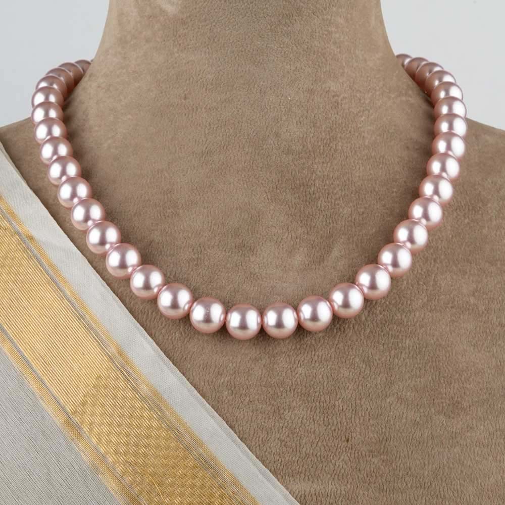 TOTAPARI Passion Pink Pearls Necklace with Earrings
