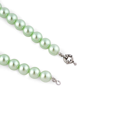 TOTAPARI Sage Green Pearls Necklace with Earrings