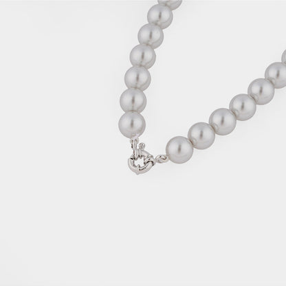 TOTAPARI Silver Grey Pearls Necklace with Earrings