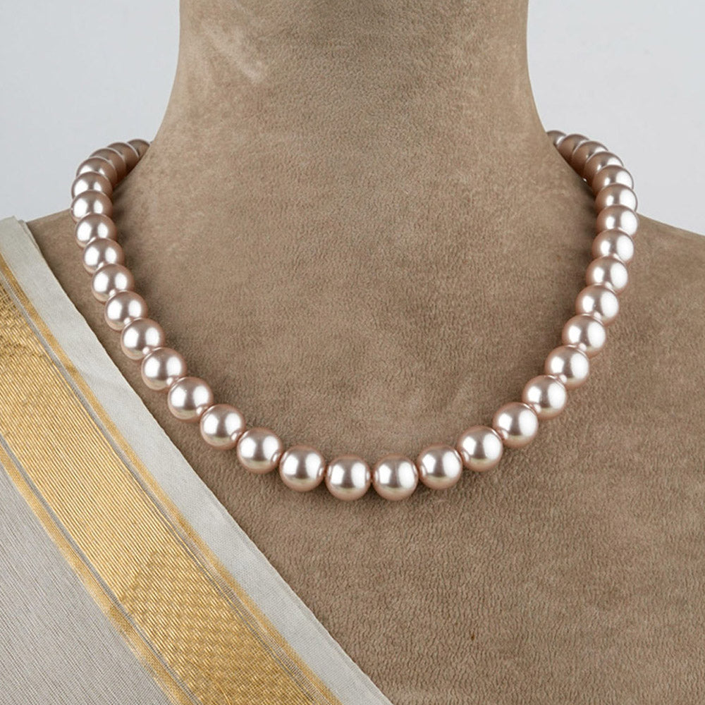 TOTAPARI Mocha Brown Pearls Necklace with Earrings