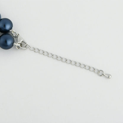 TOTAPARI Navy Blue Pearls Necklace with Earrings
