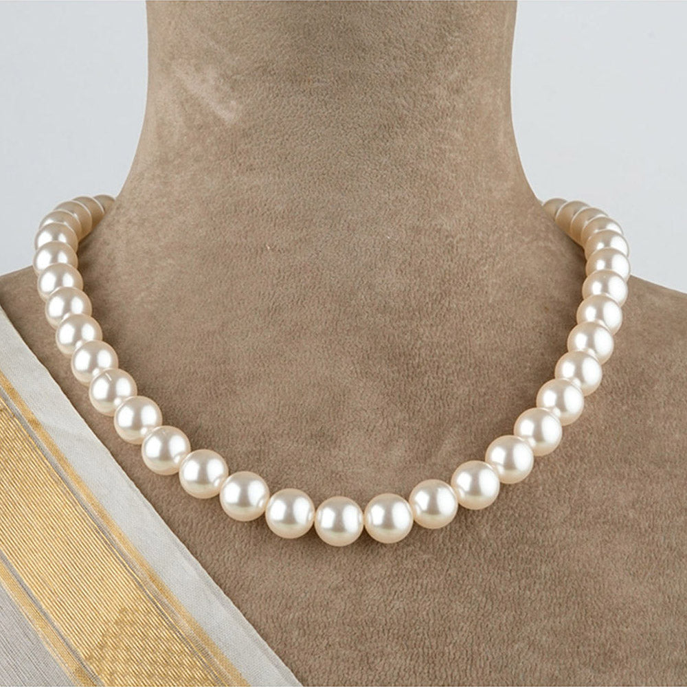 TOTAPARI Beige Pearls Necklace with Earrings