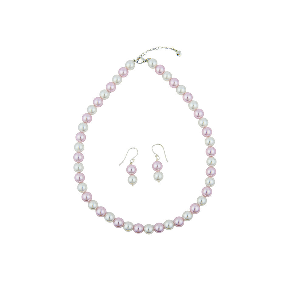 TOTAPARI Blush Pink And Bloom Pearls Necklace with Earrings