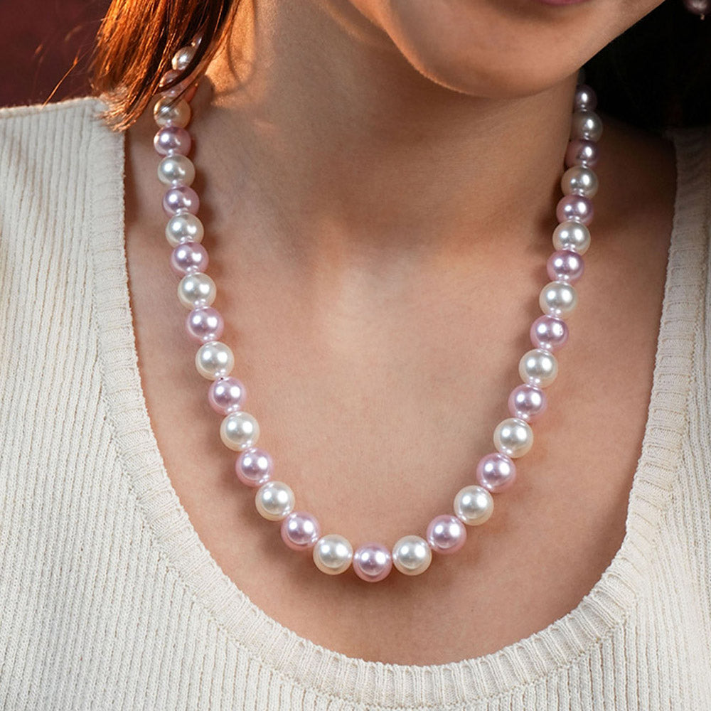TOTAPARI Blush Pink And Bloom Pearls Necklace with Earrings