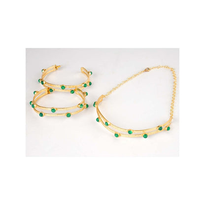 TOTAPARI Malechite Green Jewellery Set
