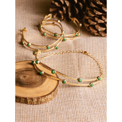 TOTAPARI Malechite Green Jewellery Set