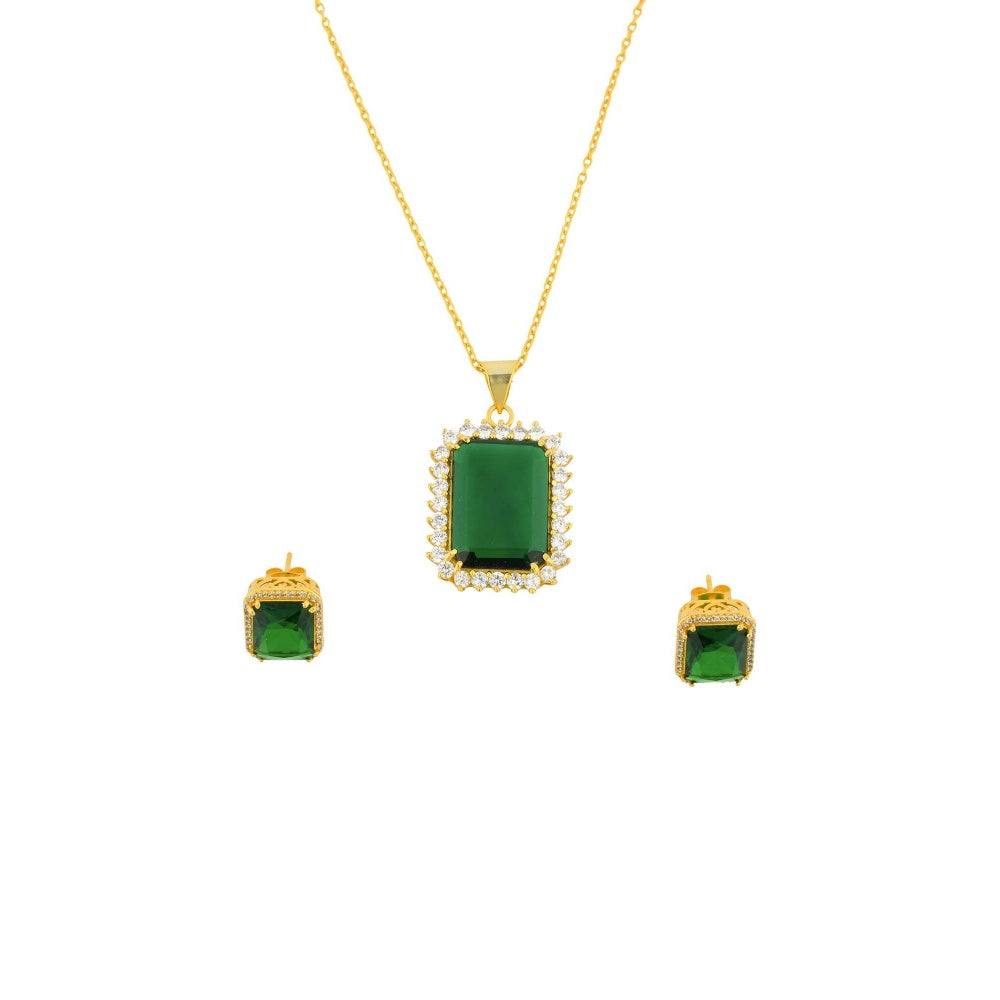 TOTAPARI Emerald Green Allure Jewellery Set