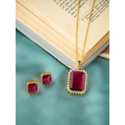 TOTAPARI Ruby Red Radiance Jewellery Set