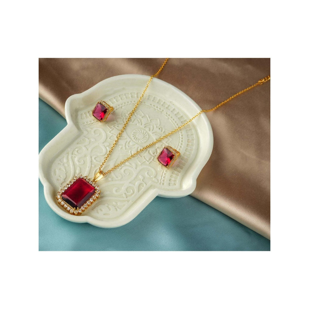 TOTAPARI Ruby Red Radiance Jewellery Set