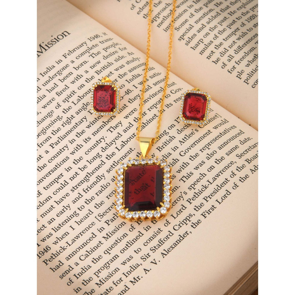 TOTAPARI Ruby Red Radiance Jewellery Set