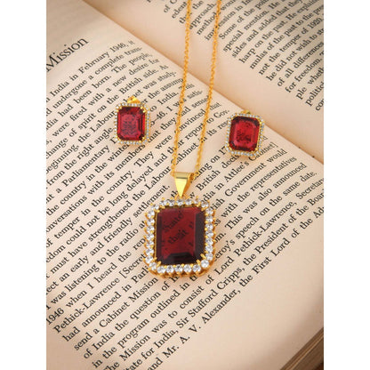 TOTAPARI Ruby Red Radiance Jewellery Set