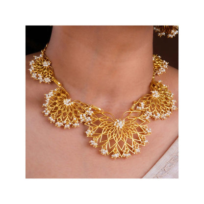 TOTAPARI Gold Padma Haar Jewellery Set