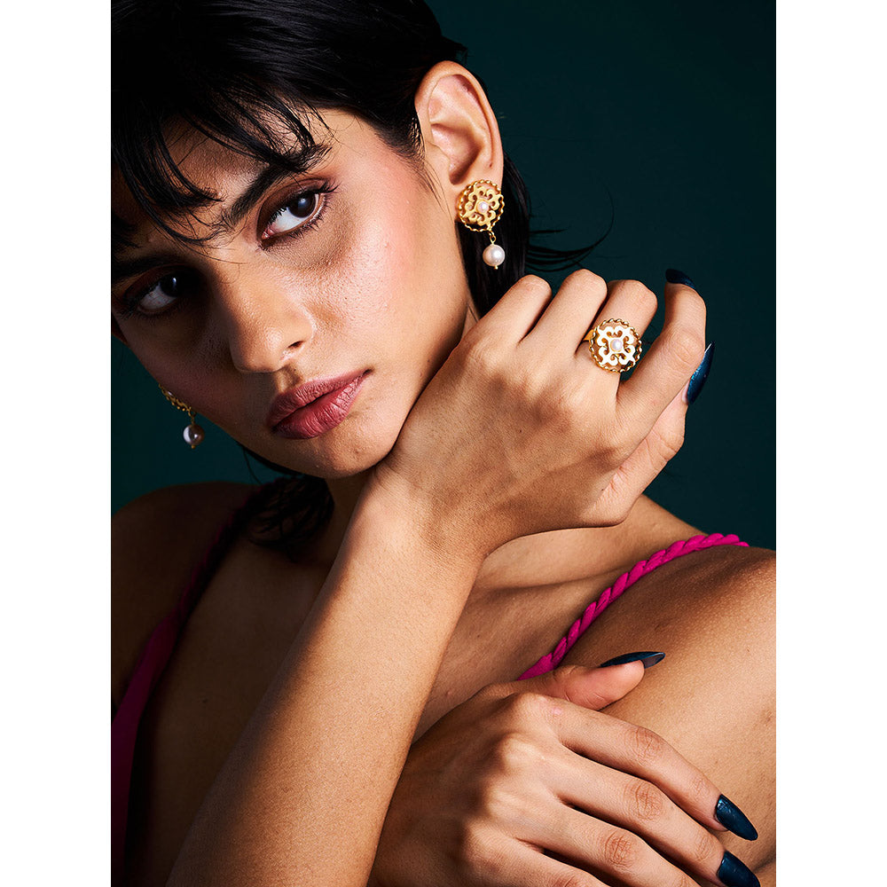 Trazenie Nargis Jewellery Set -Earrings with Ring