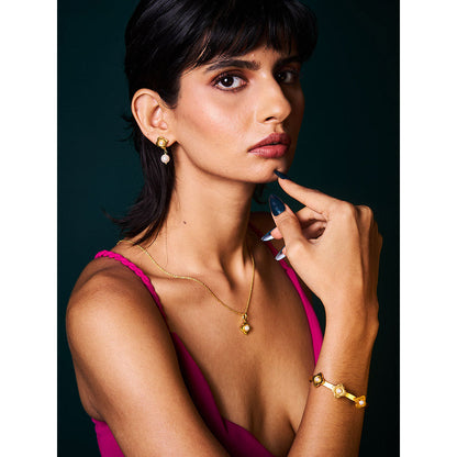 Trazenie Chameli Jewellery Set - Mismatched Earrings with Long Necklace with Bracelet