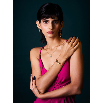 Trazenie Chameli Jewellery Set - Mismatched Earrings with Long Necklace with Bracelet