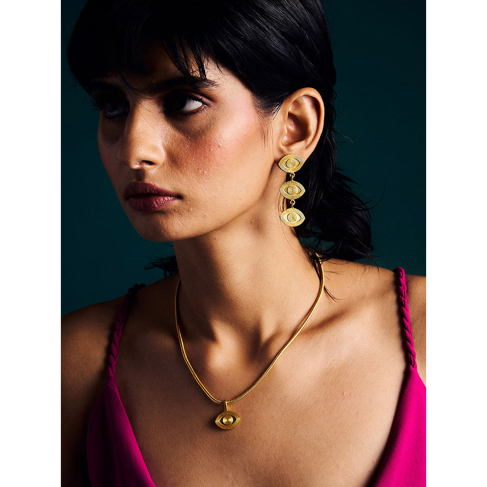 Trazenie Drishti Jewellery Set -Earrings with Necklace