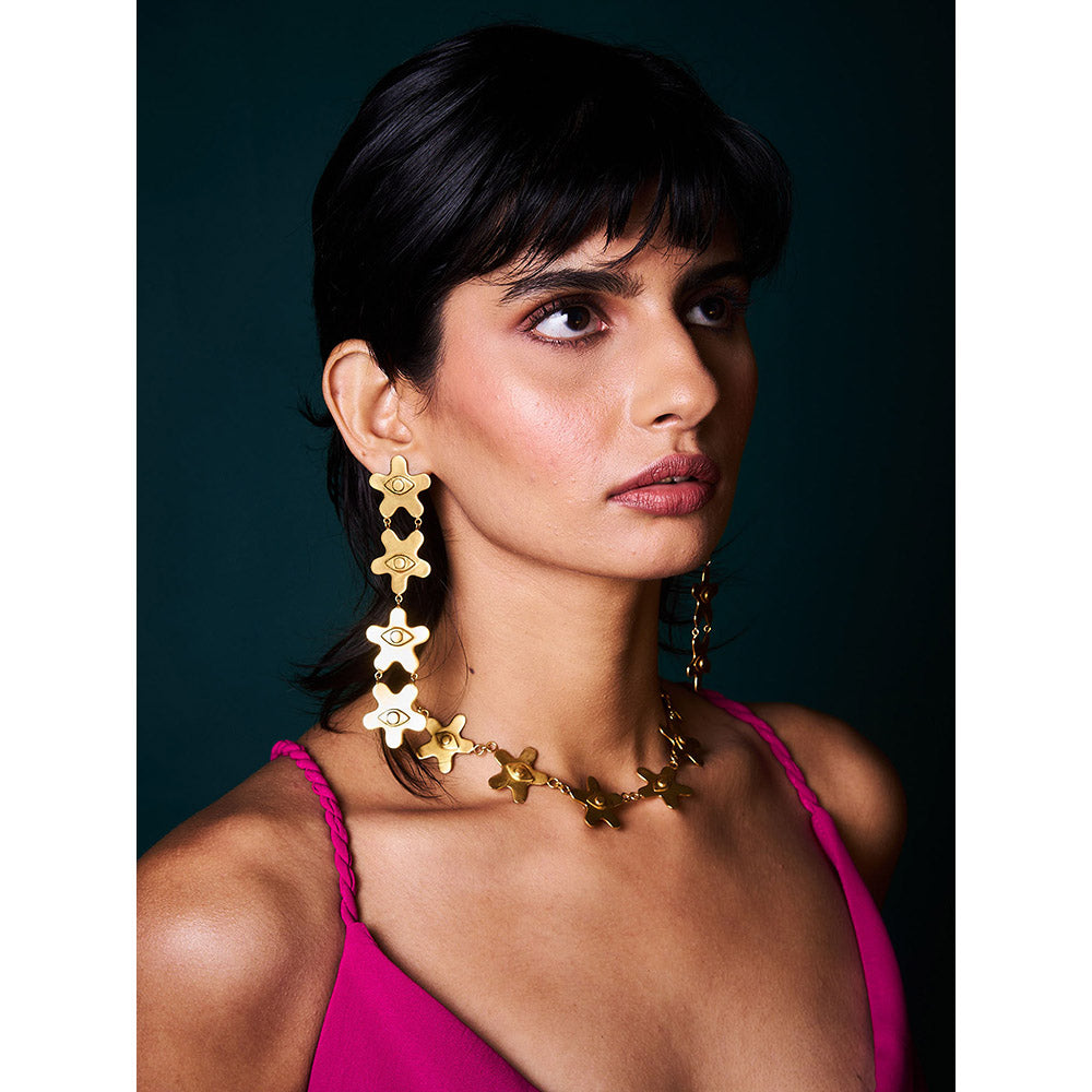 Trazenie Kamal Aankhen Jewellery Set-Earrings with Necklace