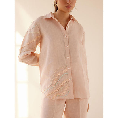 TRISARA Pink Linen Dune Co-Ord (Set of 2)