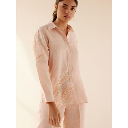 TRISARA Pink Linen Dune Co-Ord (Set of 2)
