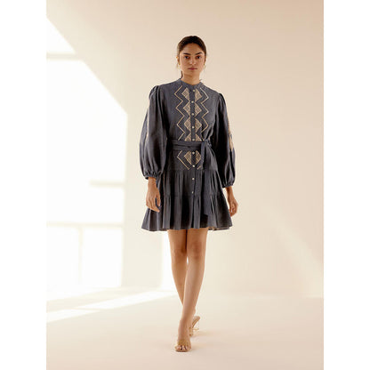 TRISARA Grey Bluebell Dress with Belt (Set of 2)