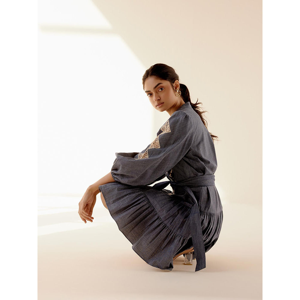 TRISARA Grey Bluebell Dress with Belt (Set of 2)