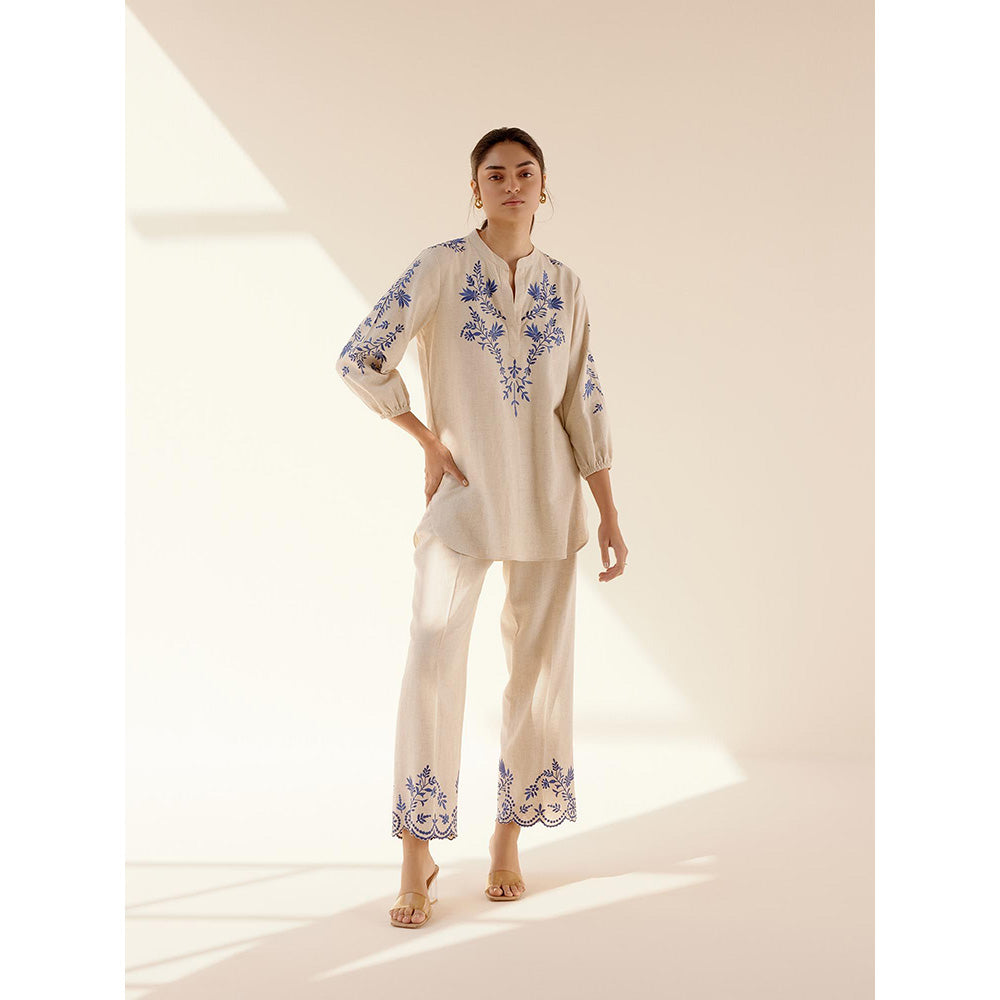 TRISARA Beige Meadow Linen Co-Ord (Set of 2)