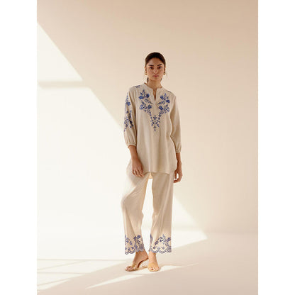 TRISARA Beige Meadow Linen Co-Ord (Set of 2)